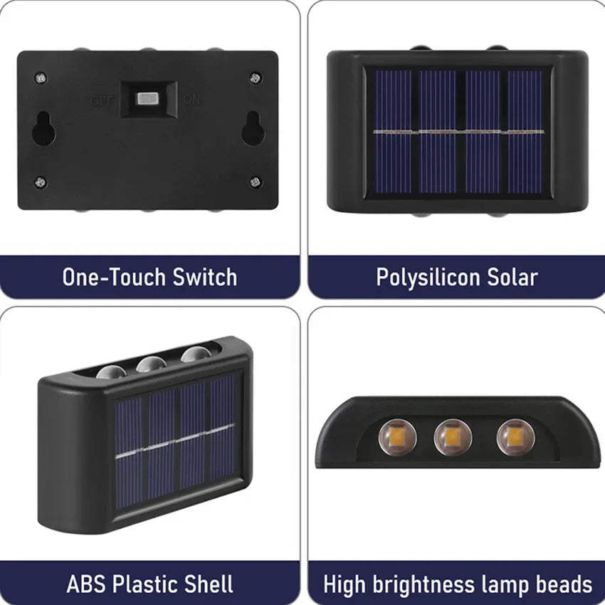 Modern solar Outdoor Wall Light