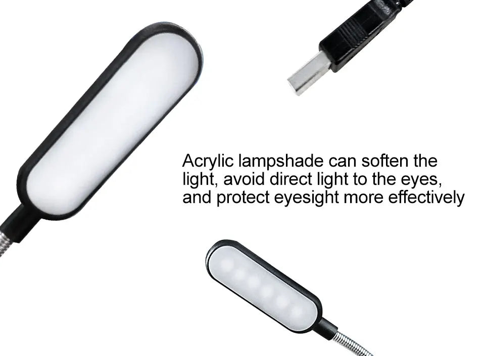 Portable USB Reading Light - Flexible Mini Book Lamp for Laptop ,Desk & Night Reading