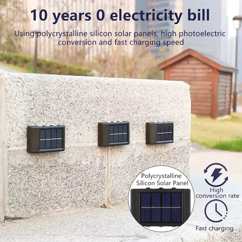 Modern solar Outdoor Wall Light