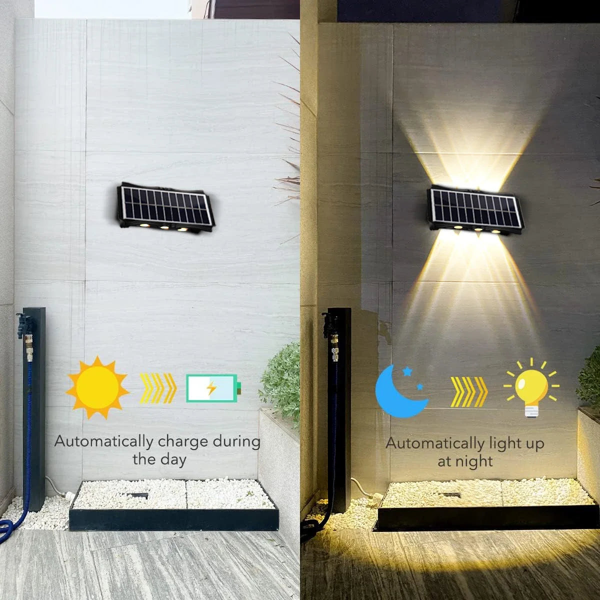 Modern solar Outdoor Wall Light